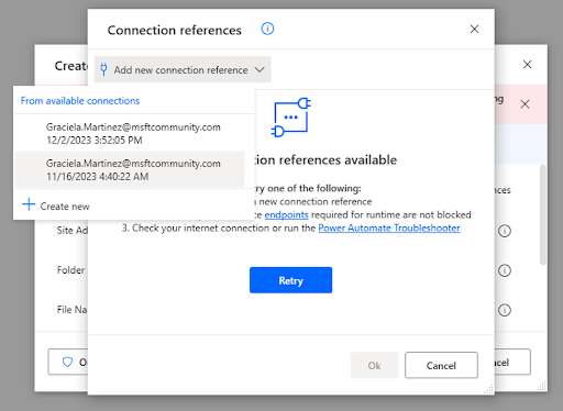 Click on Connection References