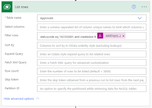 List Rows