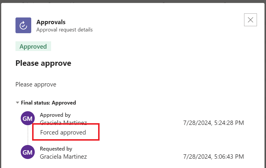 Approved Request Details