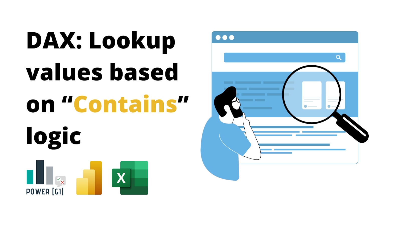 Lookup by keyword in DAX | Contains Logic | Power BI and Power Pivot