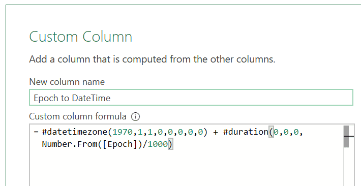 Custom column formula