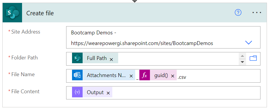 Create File Action from SharePoint