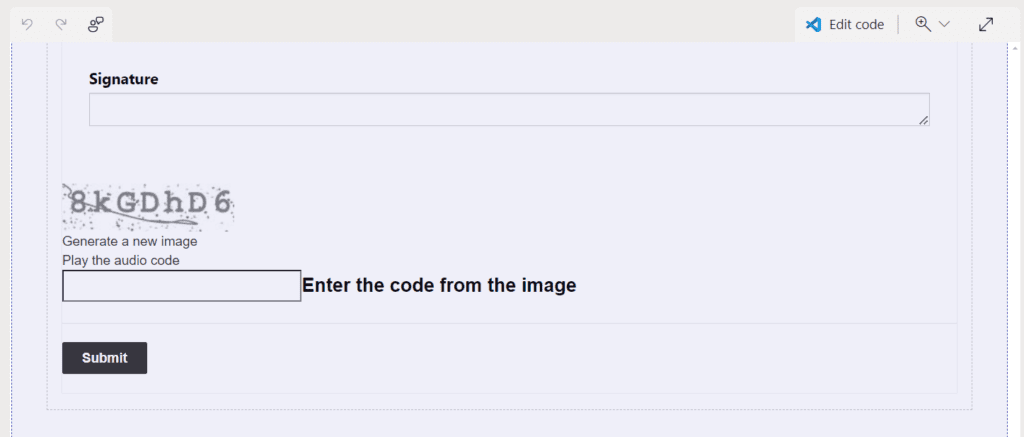 Image Code column