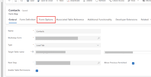 Form Options